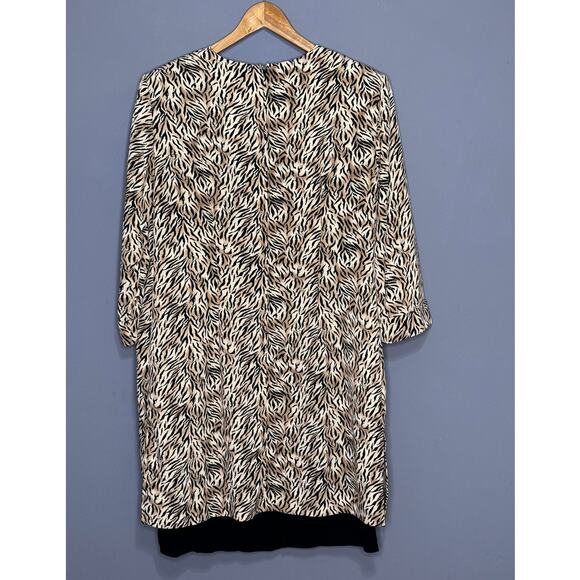 Perceptions by Irene B Animal Print Jacket W/ Attached Black Dress & Jewelry - Picture 4 of 4